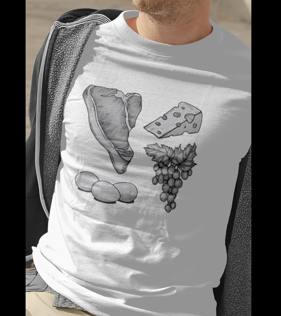 Steak Cheese Eggs Grape Juice Food T-Shirt