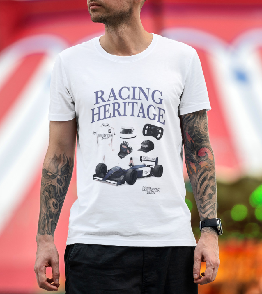 Racing Heritage Williams Racing Formula Car Icons Helmet Glove T-Shirt