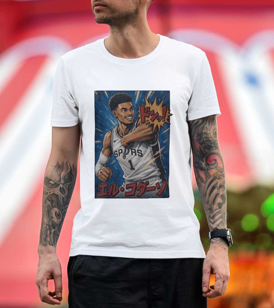 Victor Wembanyama San Antonio Spurs Manga Style Basketball T-Shirt