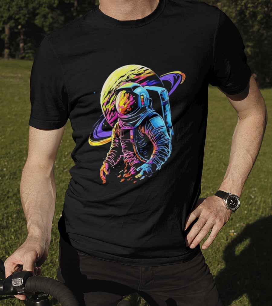 Astronaut Neon Into The Am Saturn Space Adventure T-Shirt