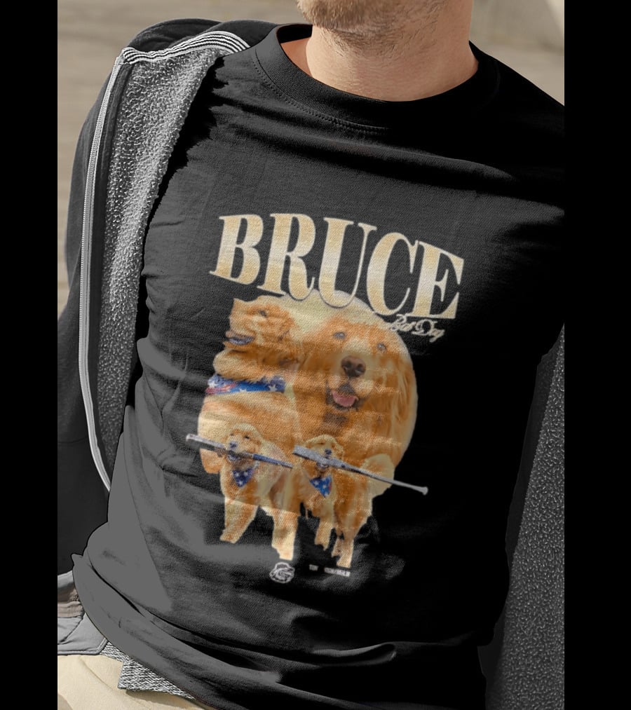 Bruce The Bat Dog Rochester Red Wings Baseball Golden Retriever T-Shirt