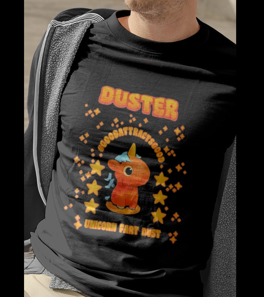 Duster Unicorn Fart Dust Hashtag Good Vibes Stars T-Shirt