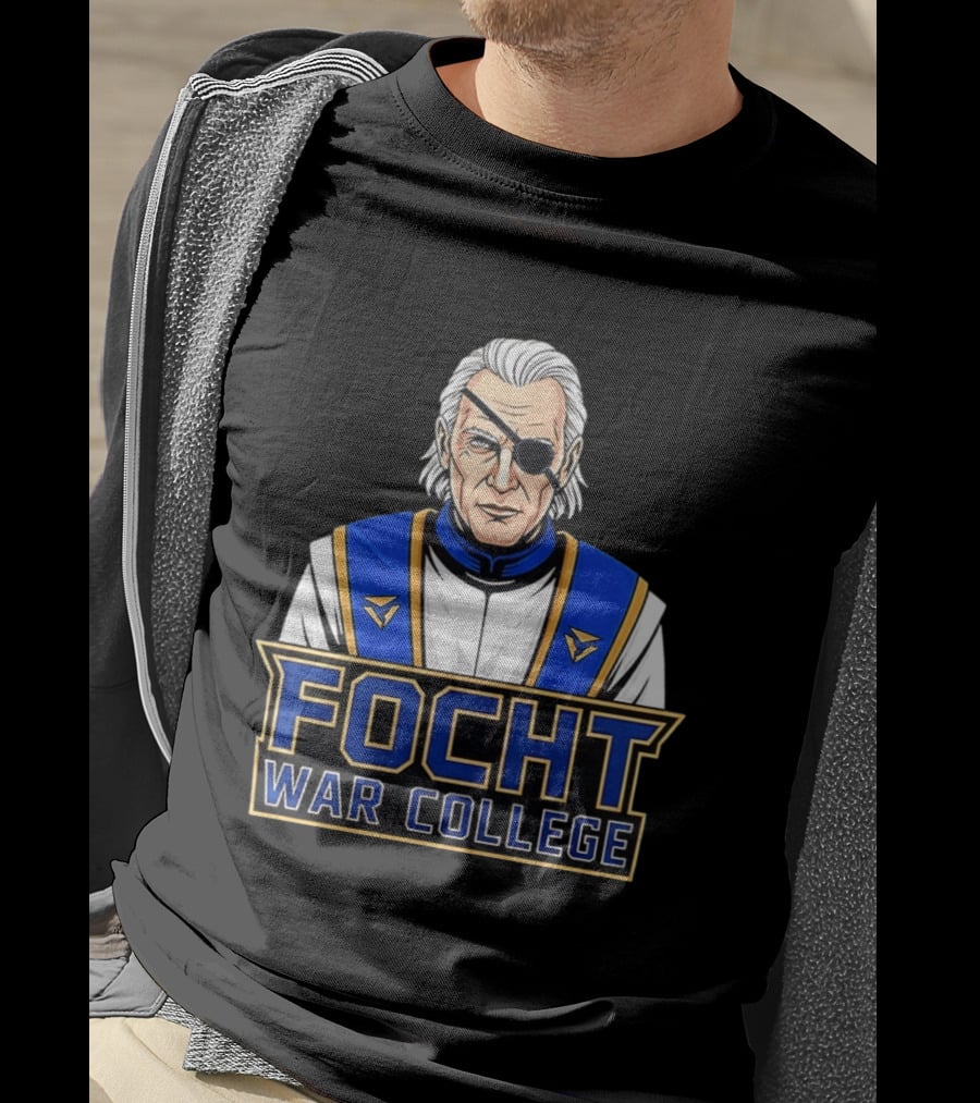 Focht War College Eyepatch Commander Blue And Gold Uniform T-Shirt