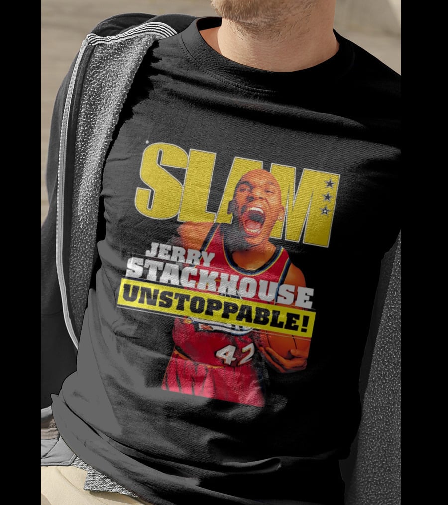 Jerry Stackhouse SLAM Unstoppable Detroit Pistons 42 Hardwood Classics Basketball T-Shirt