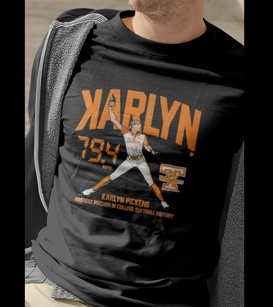 Karlyn Pickens 79.4 MPH Lady Volunteers Fastest Pitcher College Softball History T-Shirt