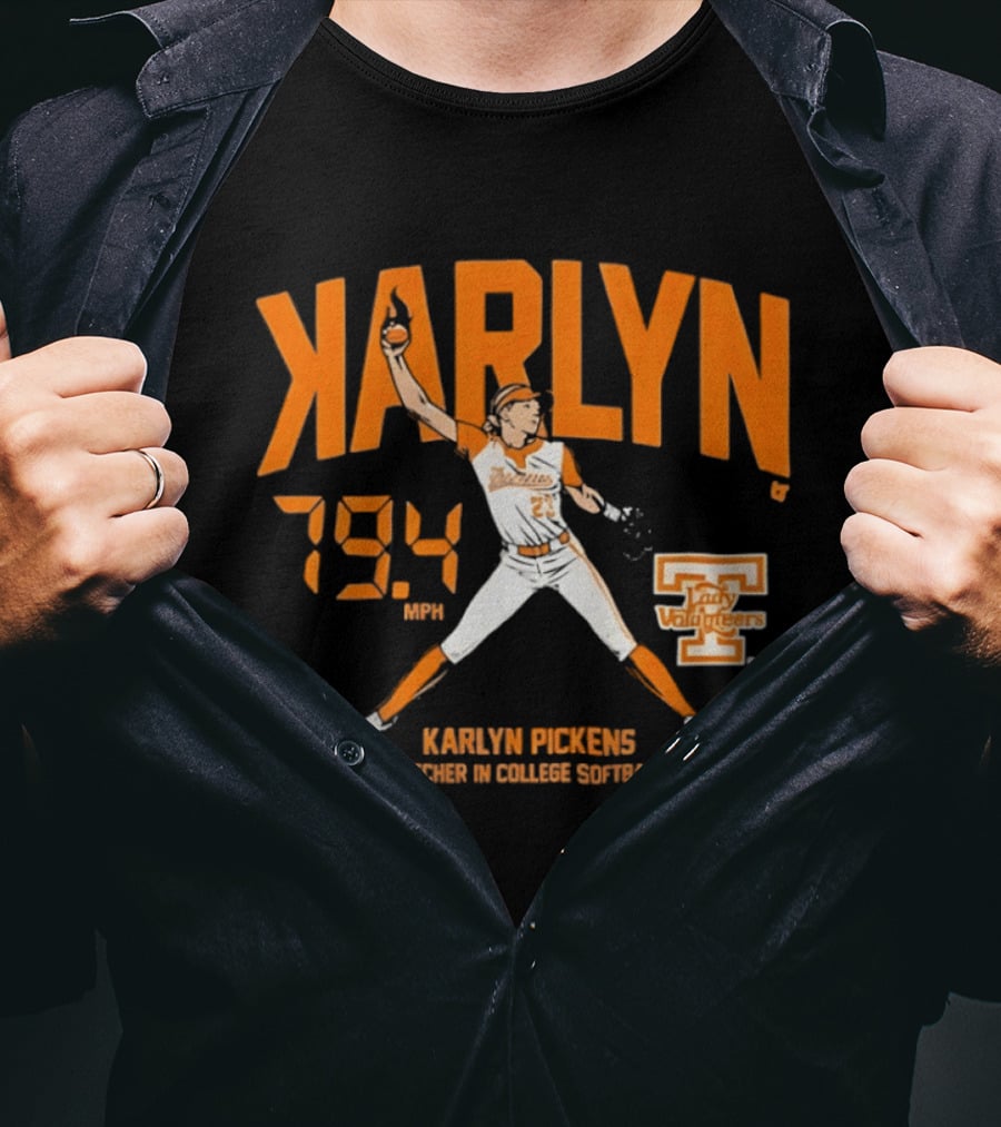 Karlyn Pickens 79.4 MPH Lady Volunteers Fastest Pitcher College Softball History T-Shirt