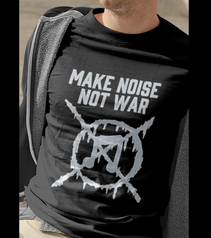 Make Noise Not War Icy Anarchy Music Note T-Shirt