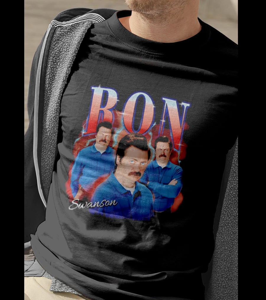 Ron Swanson Triple Image Humor T-Shirt