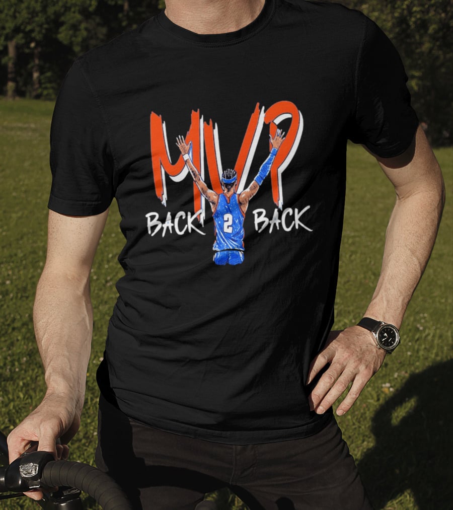 Shai Gilgeous Alexander OKC Thunder Back 2 Back NBA MVP 2026 Drip T-Shirt