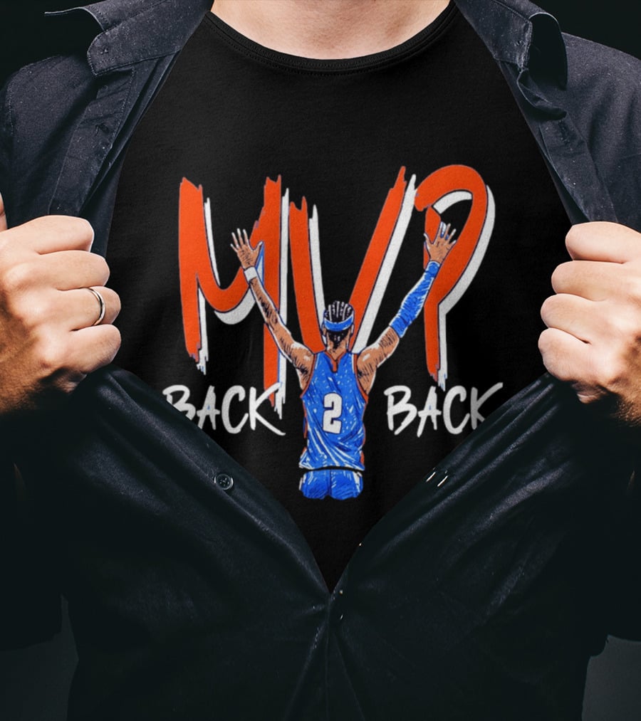 Shai Gilgeous Alexander OKC Thunder Back 2 Back NBA MVP 2026 Drip T-Shirt