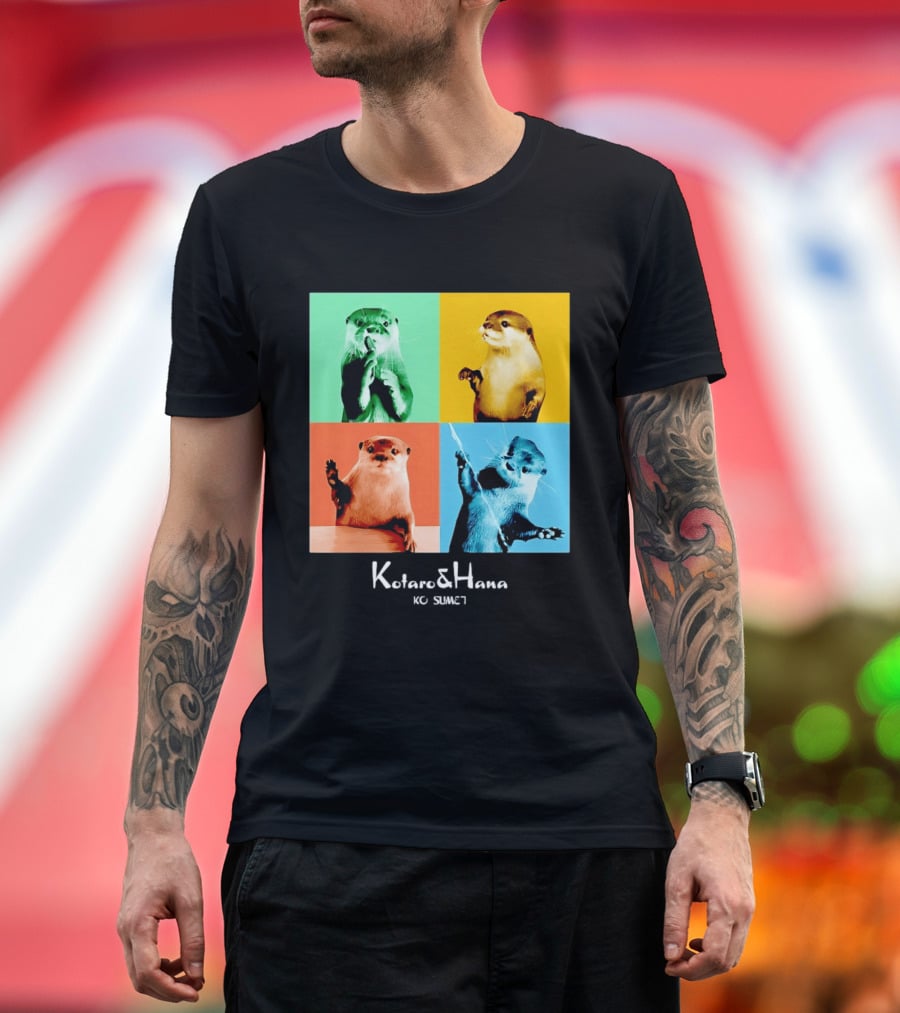Kotaro And Hana Otters Pop Art Kotsumet T-Shirt