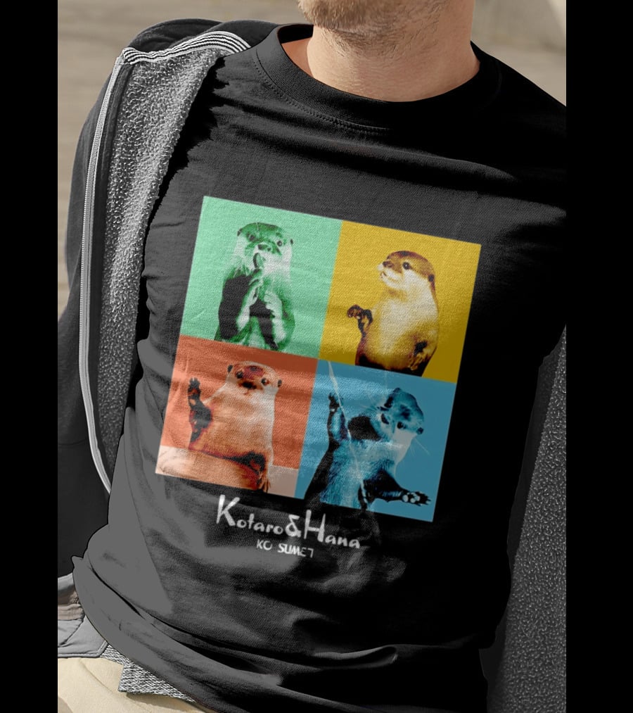 Kotaro And Hana Otters Pop Art Kotsumet T-Shirt