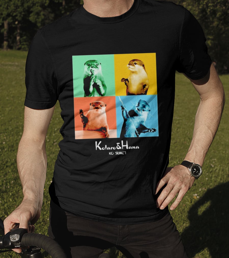 Kotaro And Hana Otters Pop Art Kotsumet T-Shirt