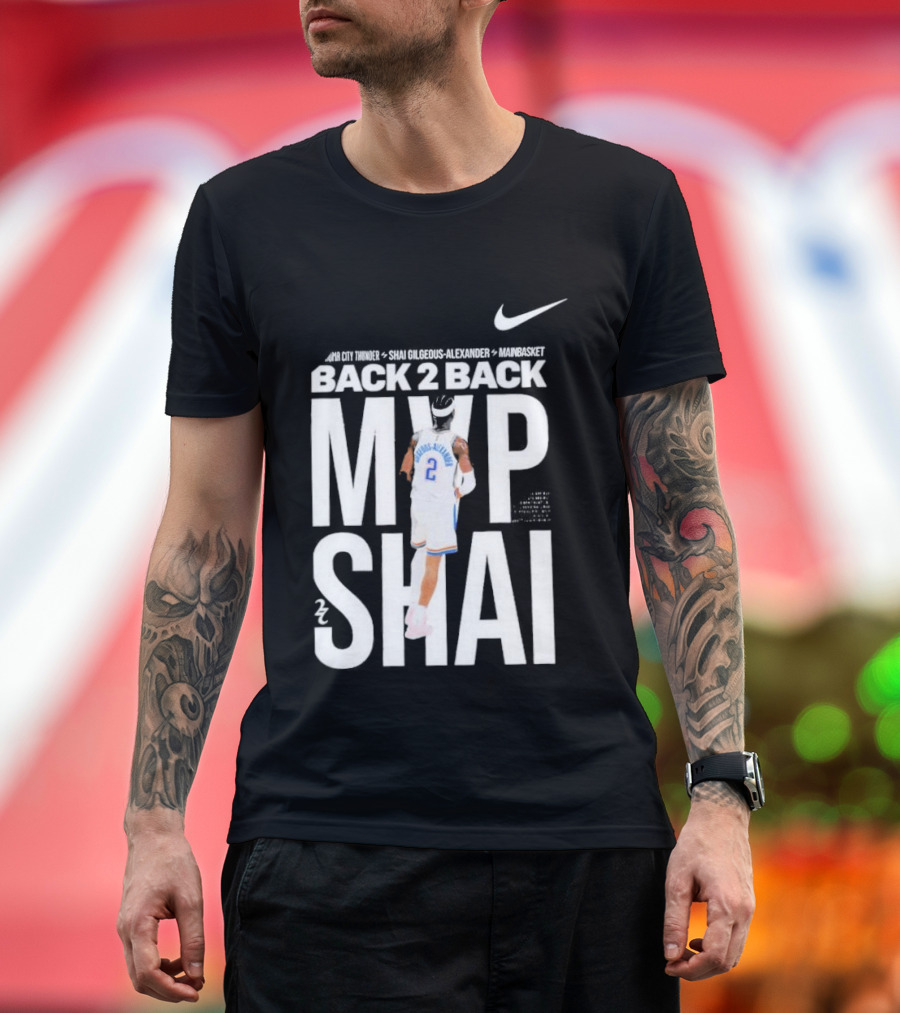 SGA Shai Gilgeous Alexander Back 2 Back MVP OKC Thunder Nike T-Shirt