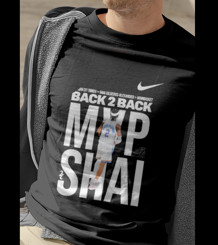 SGA Shai Gilgeous Alexander Back 2 Back MVP OKC Thunder Nike T-Shirt