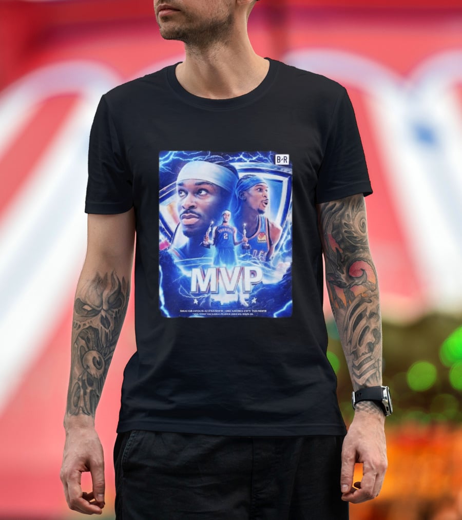 Shai Gilgeous Alexander MVP Thunder 2024 Electrifying Tribute B/R Edition T-Shirt