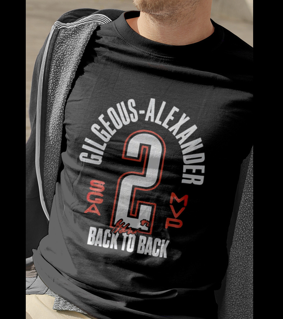 Gilgeous Alexander 2 MVP Back To Back SGA T-Shirt