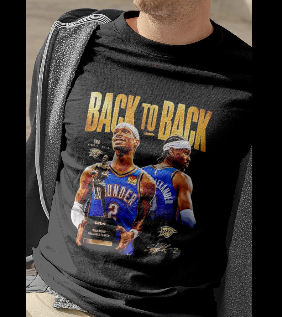 Shai Gilgeous Alexander Back To Back 2026 NBA MVP OKC Thunder SGA 2 T-Shirt
