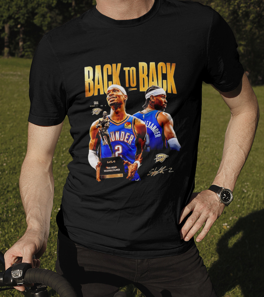 Shai Gilgeous Alexander Back To Back 2026 NBA MVP OKC Thunder SGA 2 T-Shirt