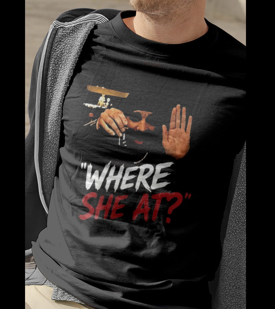 Where She At Drake Burning Bridges Hand Gesture And Chained Necklace T-Shirt