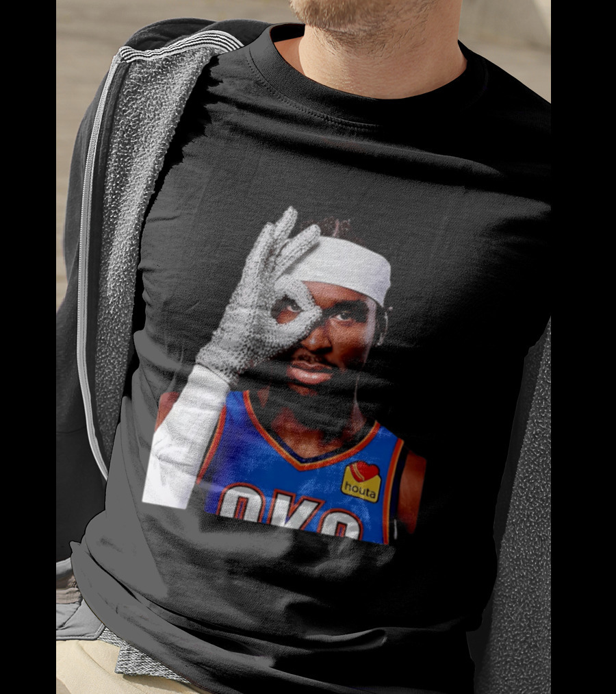 Shai Gilgeous Alexander OKC Thunders Houta Jersey Iceman Glove Gesture T-Shirt