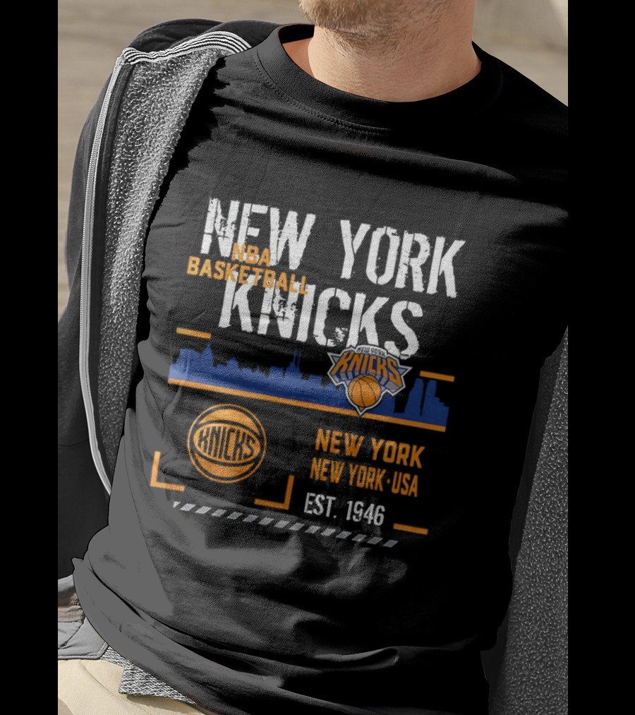 New York Knicks NBA Basketball Skyline Est 1946 T-Shirt