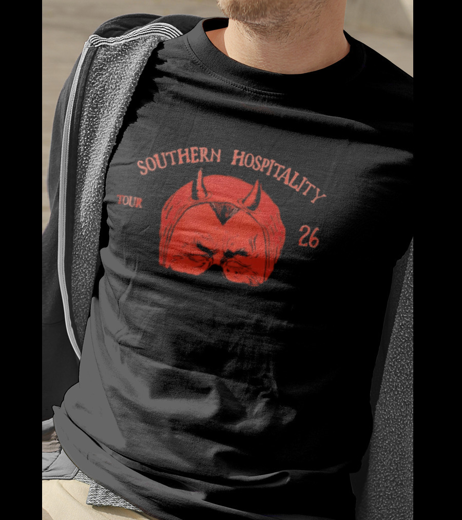 Southern Hospitality Tour 26 Devil Mask Red Horns T-Shirt