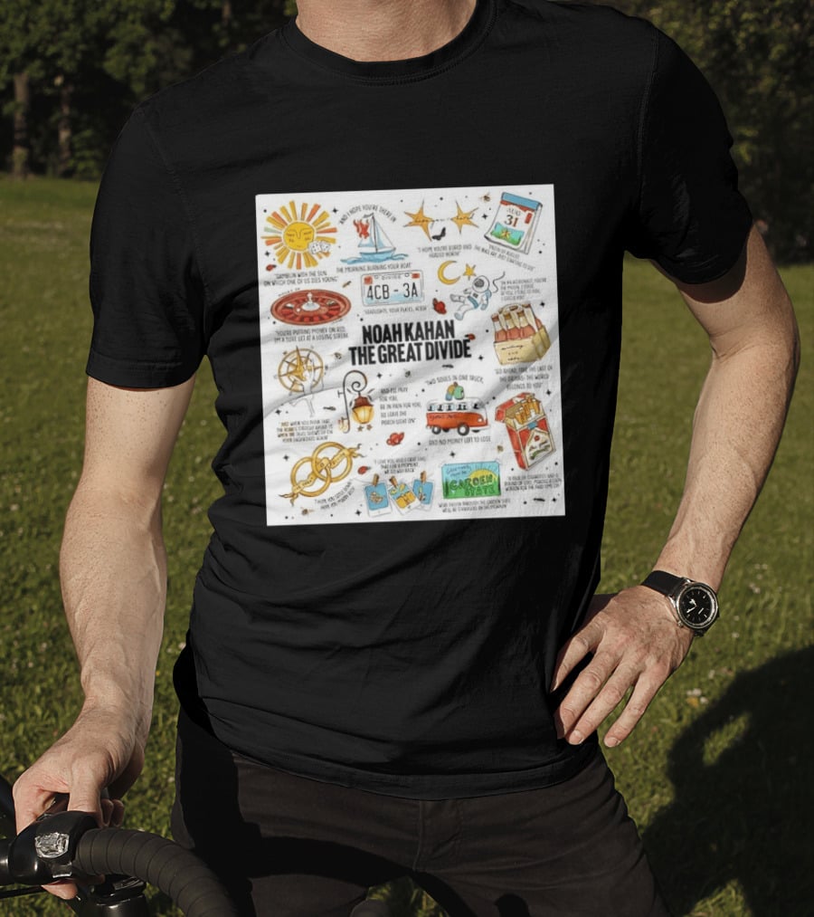 Noah Kahan The Great Divide Album Art Lyric Doodle August 31 Highlights T-Shirt
