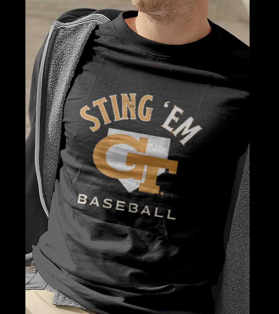 Georgia Tech Yellow Jackets Sting 'Em GT Baseball Home Plate T-Shirt