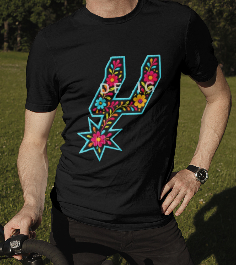 Original Spurs Floral San Antonio Spurs Basketball Nba 2026 Floral Pattern Spurs Logo 2026 T-Shirt