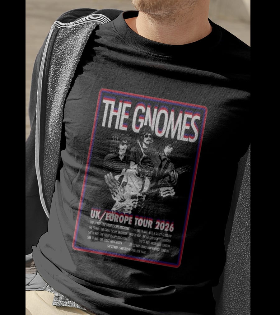 The Gnomes UK Europe Tour 2026 Brighton Manchester Glasgow London T-Shirt