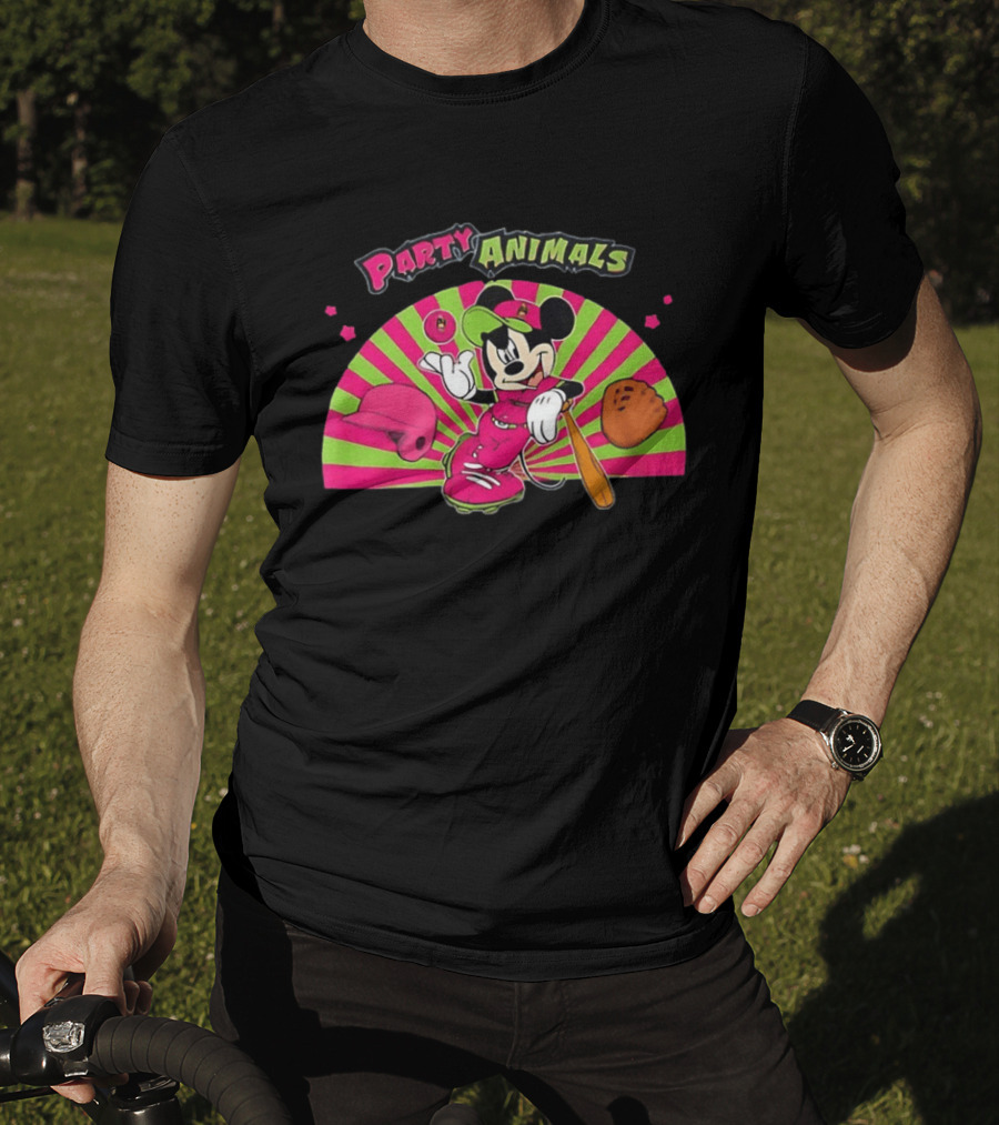 Savannah Party Animals Mickey Mouse Baseball Fun 2026 T-Shirt