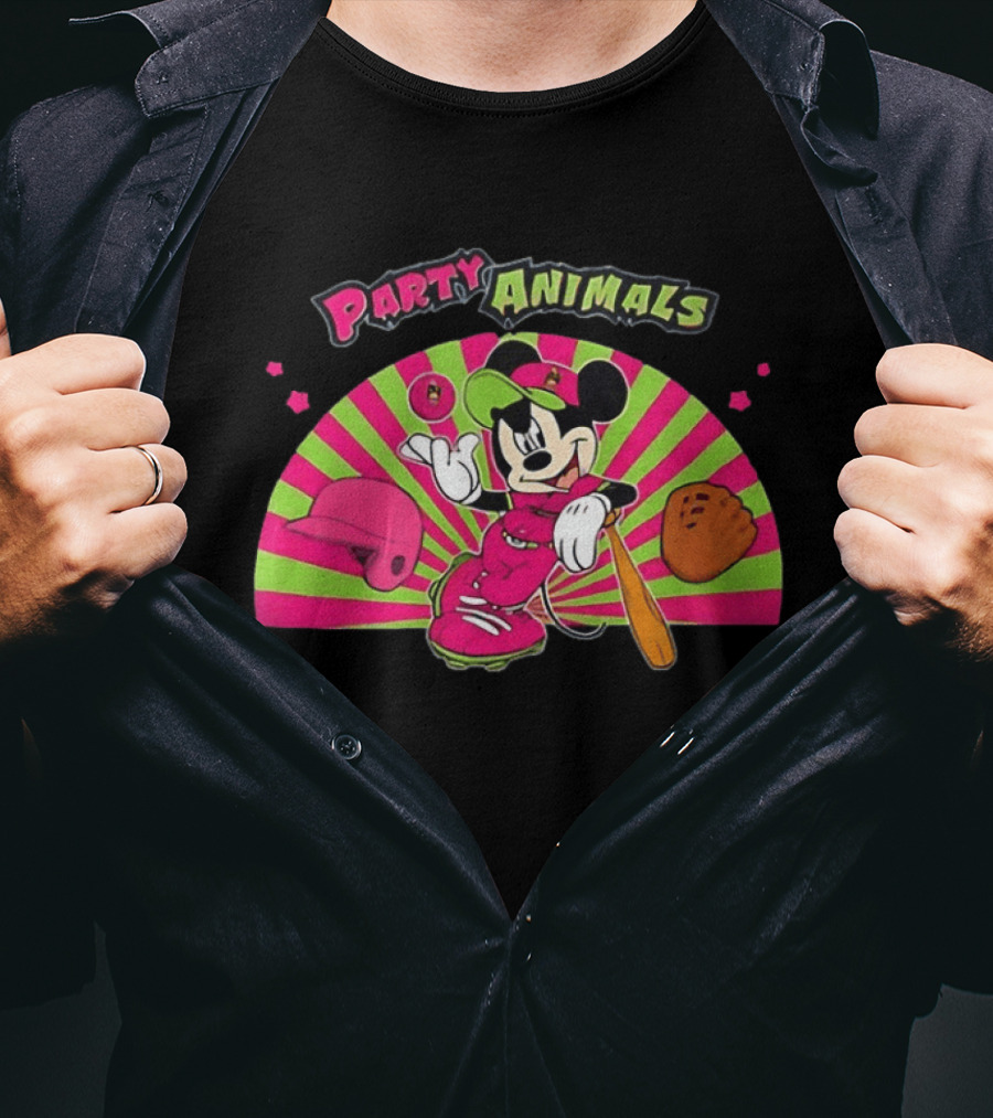 Savannah Party Animals Mickey Mouse Baseball Fun 2026 T-Shirt