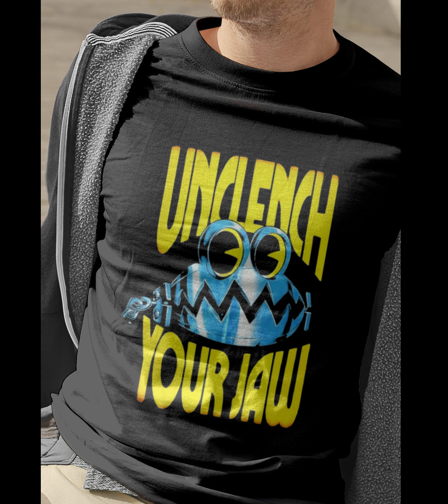 Unclench Your Jaw Blue Metal Trap Cartoon T-Shirt
