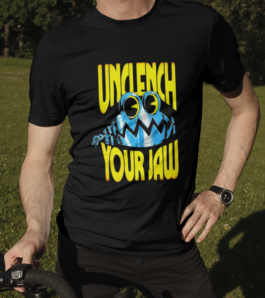 Unclench Your Jaw Blue Metal Trap Cartoon T-Shirt