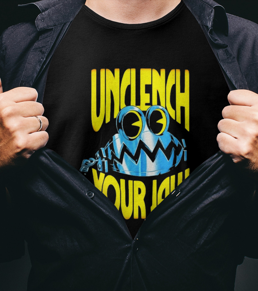 Unclench Your Jaw Blue Metal Trap Cartoon T-Shirt