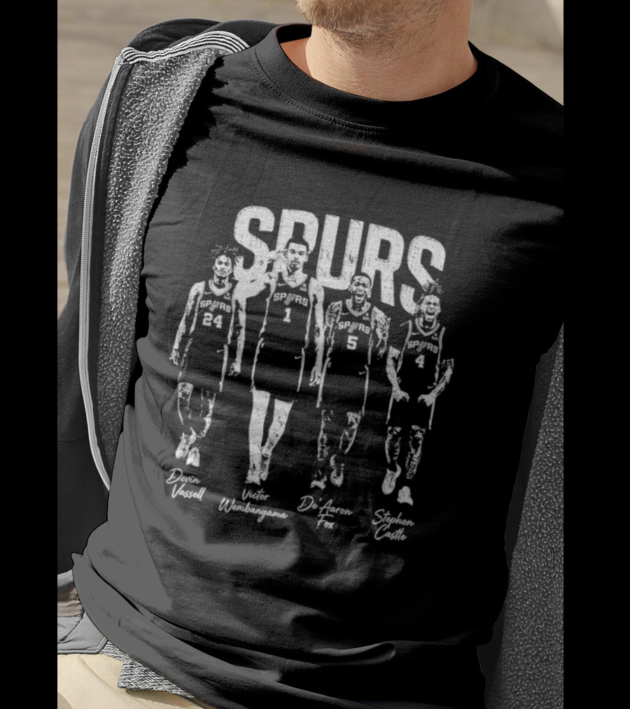 Spurs Victor Wembanyama Devin Vassell De'Aaron Fox Stephon Castle T-Shirt