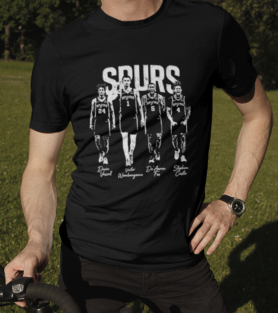 Spurs Victor Wembanyama Devin Vassell De'Aaron Fox Stephon Castle T-Shirt