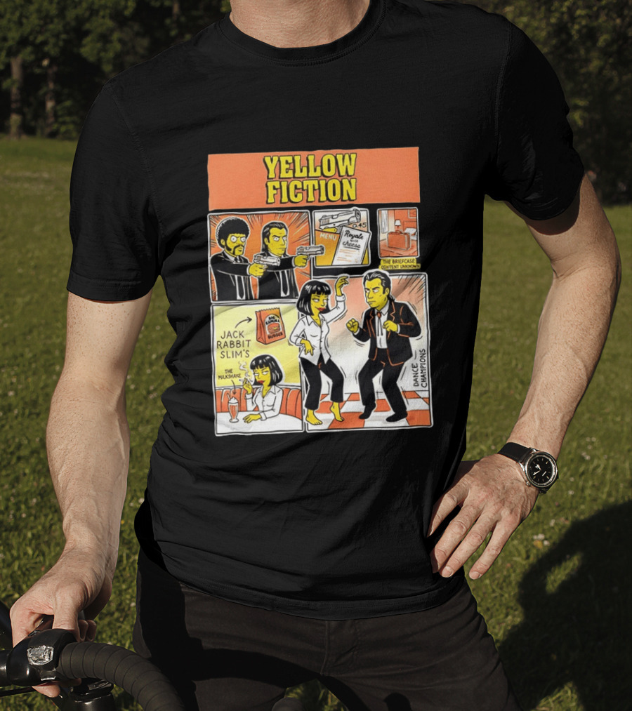 Yellow Fiction Royale Cheese Dance Champions Jack Rabbit Slim's T-Shirt