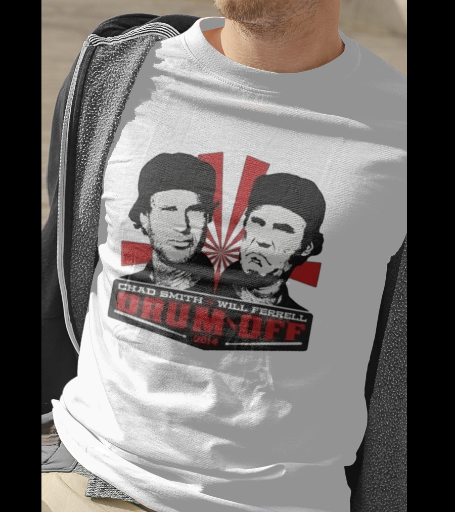 Chad Smith Will Ferrell Drum Off 2014 Event T-Shirt