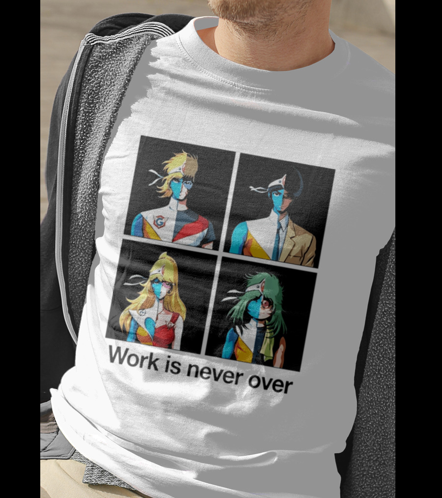 Crescendolls Work Is Never Over Daft Punk Interstella 5555 Characters T-Shirt