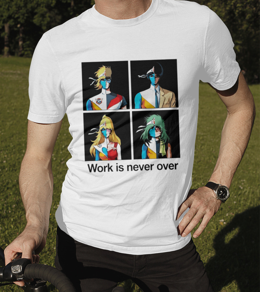 Crescendolls Work Is Never Over Daft Punk Interstella 5555 Characters T-Shirt