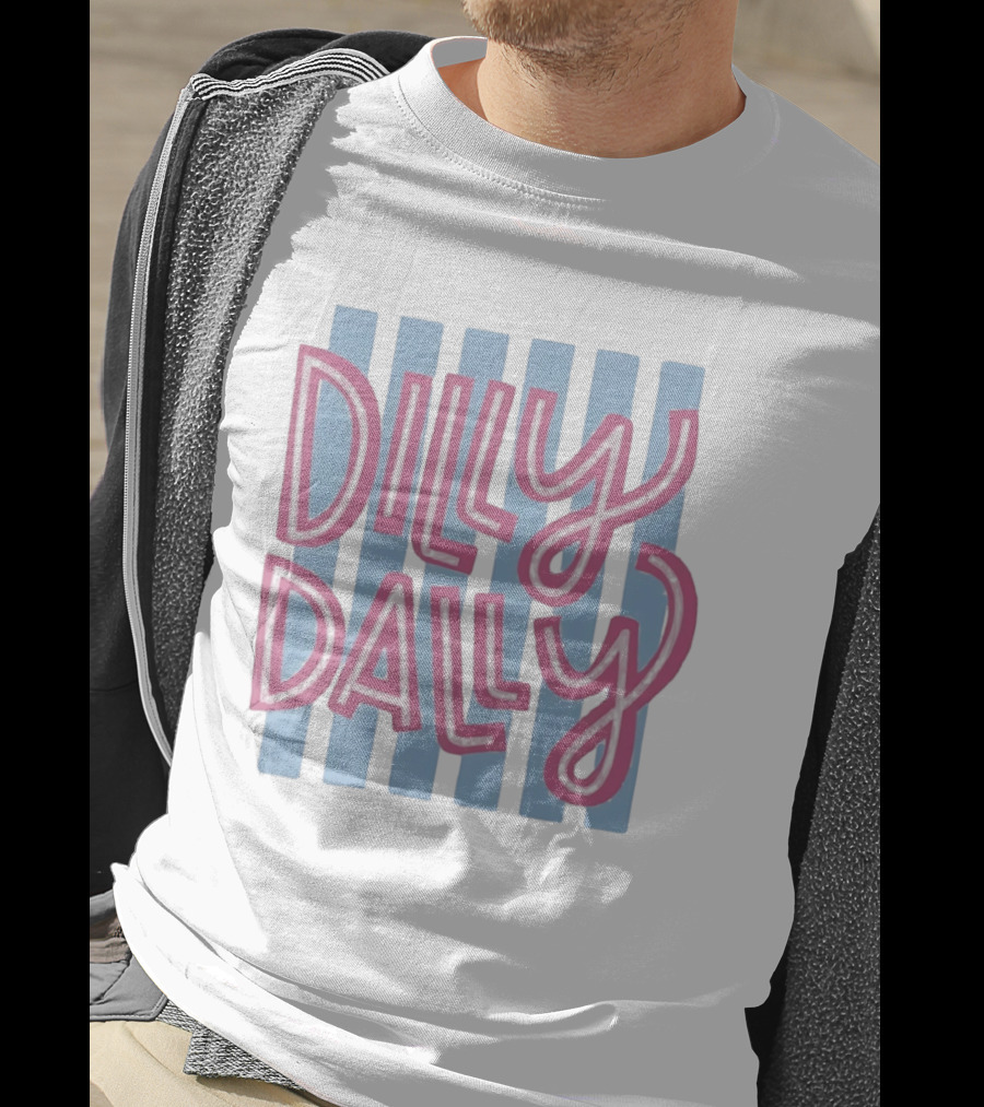 Dilly Dally Babier Pink And Blue Striped Playful T-Shirt