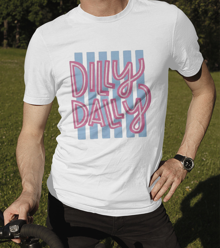 Dilly Dally Babier Pink And Blue Striped Playful T-Shirt