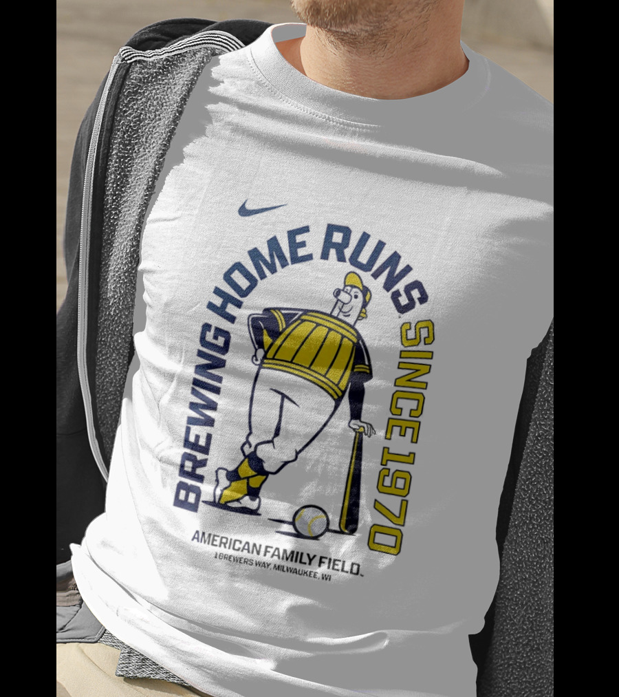 Nike Brewing Home Runs Since 1970 American Family Field Milwaukee Brewers T-Shirt