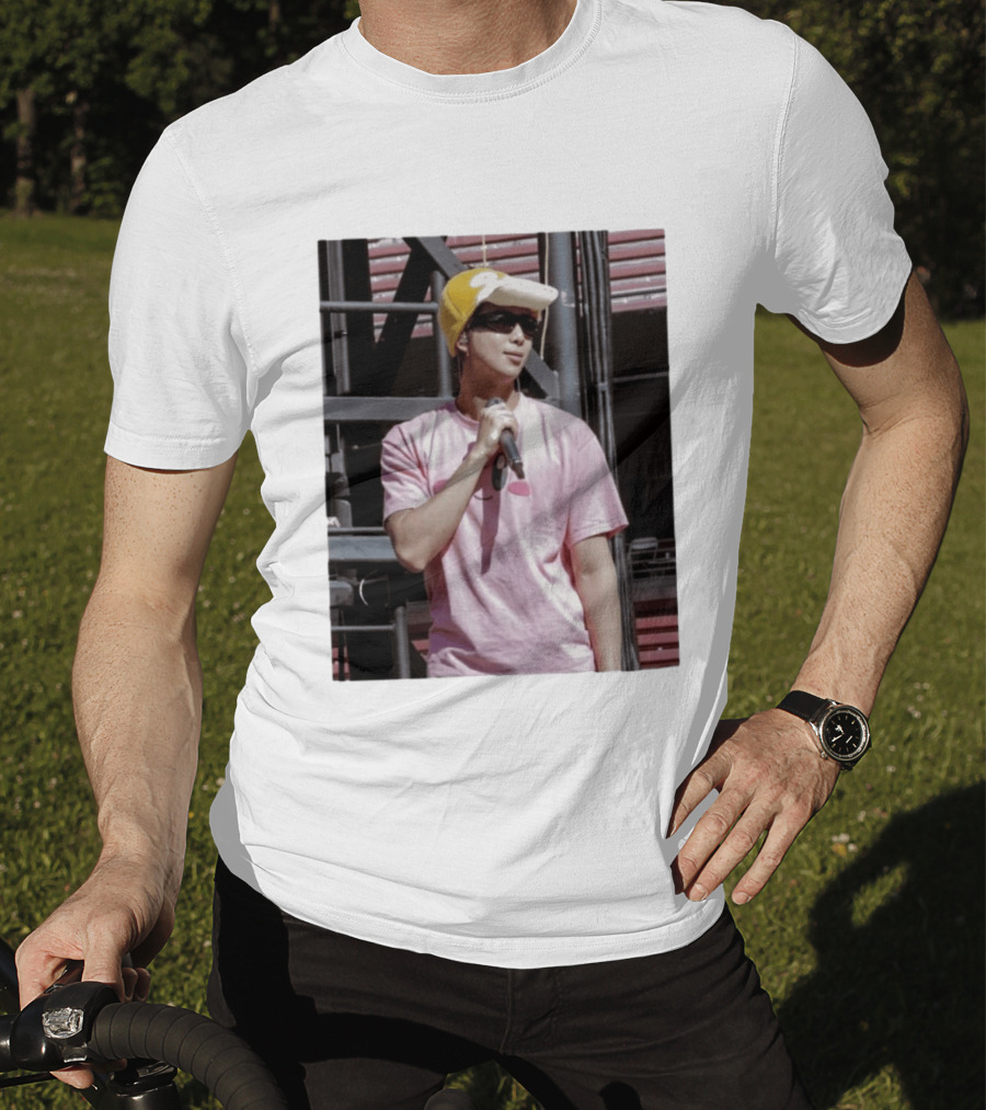Namjoon Wearing Psyduck Hat Pink T T-Shirt