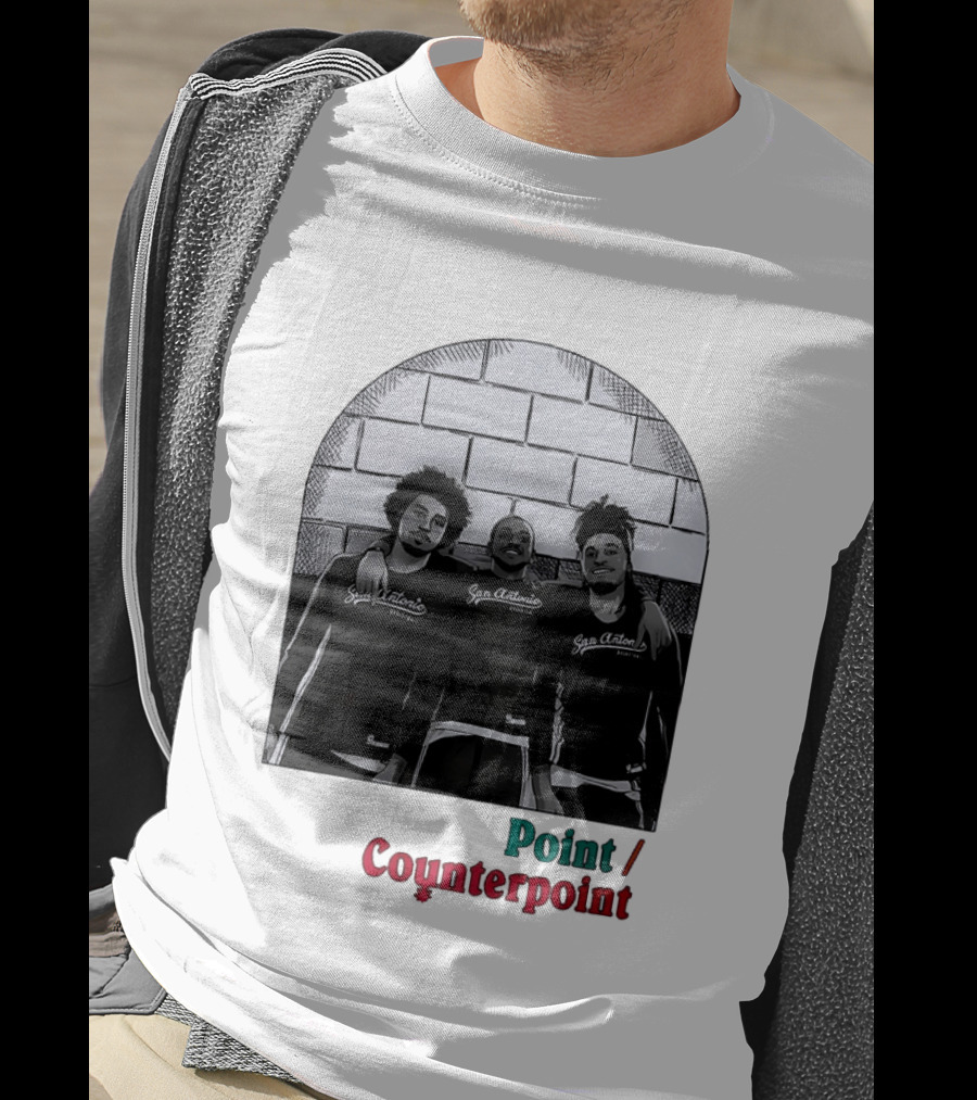 San Antonio Spurs Basketball Player Trio Point Counterpoint T-Shirt