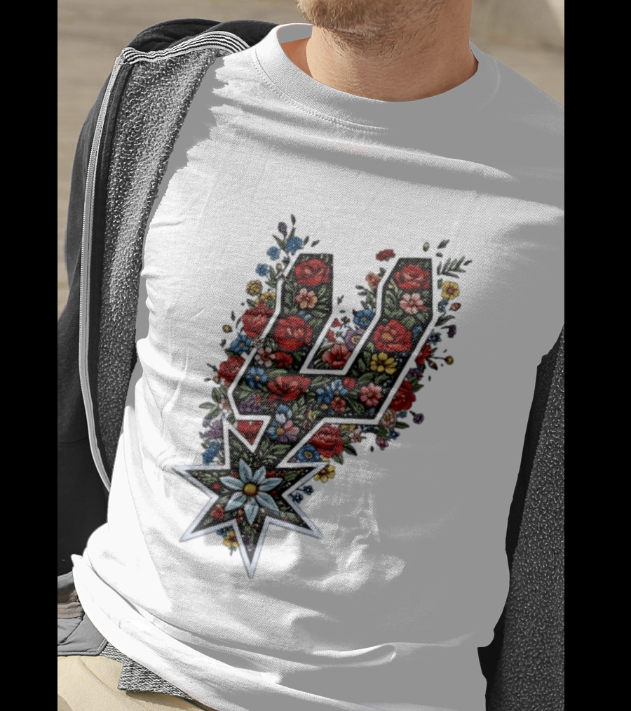 San Antonio Spurs Floral Rose Garden Spurs Team T-Shirt