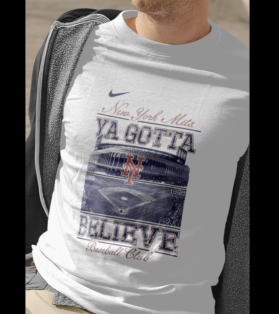 New York Mets Ya Gotta Believe Baseball Club 1969 1986 Nike T-Shirt