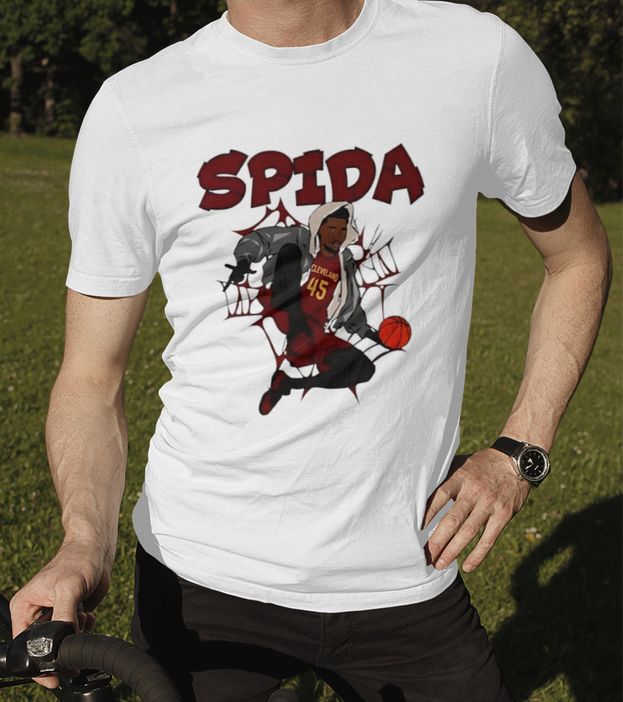 SPIDA Cleveland 45 Donovan Mitchell Basketball Spider Web T-Shirt
